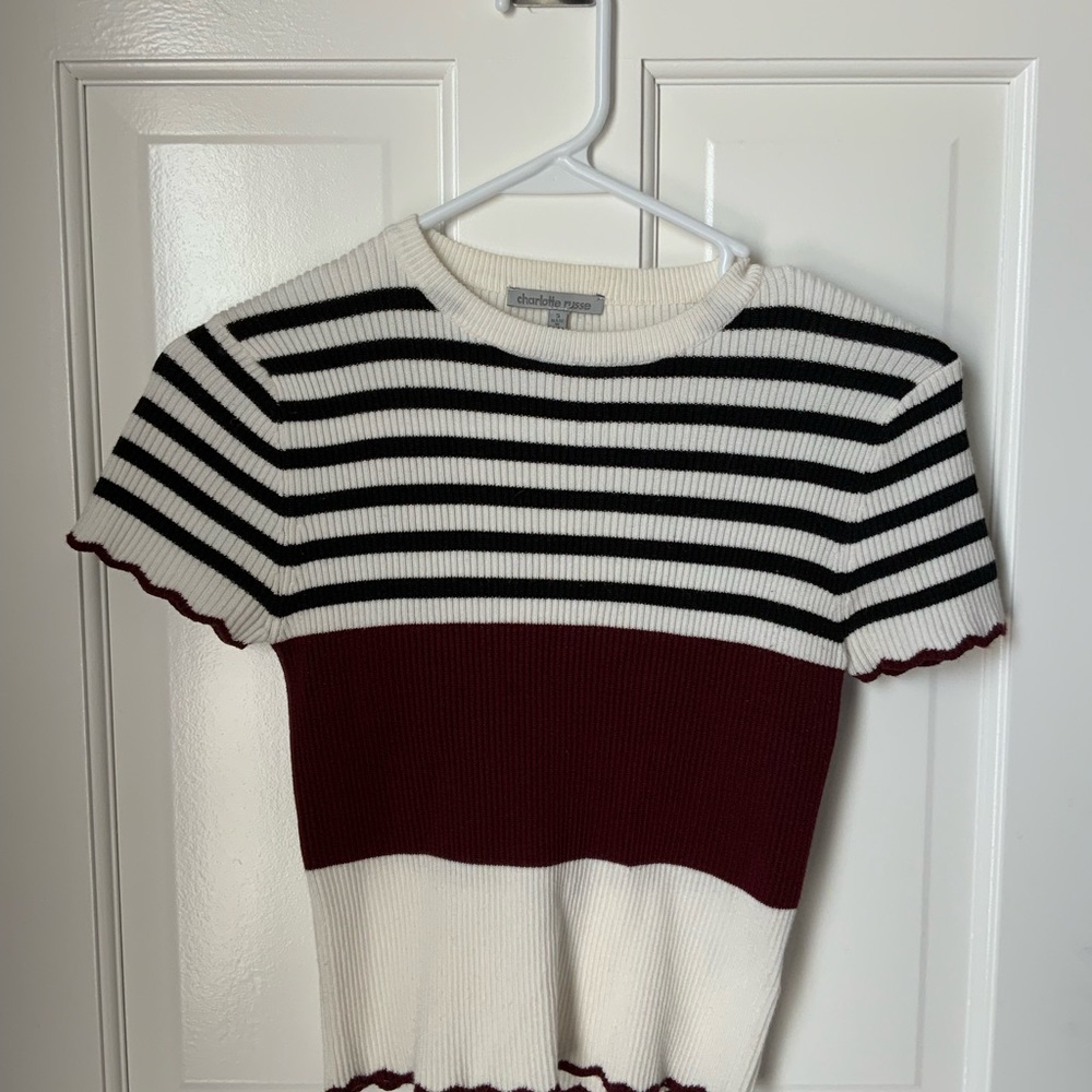 Charlotte Russe Knitted Short Sleeve Top